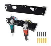 GAESHOW Soporte de Pared para Amoladora Angular, Amoladora Angular de Pared con Tornillos de FijacióN, Estante de Almacenamiento, Herramientas EléCtricas para Cortadores, Pulidores, Garaje, Negro