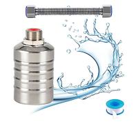 GAESHOW Válvula de Flotador Automática, Válvula de Flotador de Acero Inoxidable, Válvula de Control de Nivel de Agua con Tubo Corrugado de 30 cm (1/2 superior)