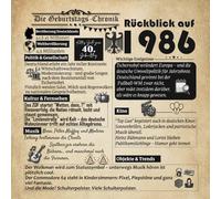 Gästebuch zum 40. Geburtstag - Rückblick auf 1986 | Die Geburtstags-Gazette | Vintage Jubiläumsedition: Vintage Zeitungsdesign - 120 leere Seiten für Wünsche, Erinnerungen & Fotos - Format 21×21 cm