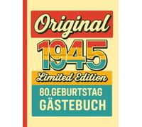 Gästebuch zum 80. Geburtstag: Gebundenes Buch mit Fragen zum Eintragen von Glückwünschen und Fotos der Gäste - lustiges Geschenk zum 80. Geburtstag für Frauen, Männer und Oma