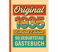 Gästebuch zum 90. Geburtstag: Buch mit Fragen zum Eintragen von Glückwünschen und Fotos der Gäste - lustiges Geschenk zum 90. Geburtstag für Frauen, Männer und Opa