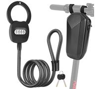 Gaethra Candado Patinete Electrico con Combinacion Código de 4 Cifras, 150CM Candado Bicicleta con Bolsa 4L, 12MM Thick Cable Lock High Security, E Scooter Lock para Bicicleta, Scooter, Motos