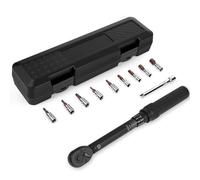 Gaethra Llave Dinamometrica Bicicleta De 2-24 Nm, Torque Wrench De 1/4", PrecisióN De Error De ±3%, 72 Chave DinamoméTrica Con Extensiones, Vasos Y Adaptadores