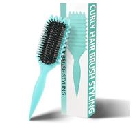 Gaethra Peine Pelo Rizado, Cepillo Curly Rizos, Bounce Curl Brush, Cepillo de Pelo de Cerdas de Jabalí, Define Styling Brush, Cepillo Pelo Rizado para Mujeres, Hombres, Verde