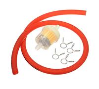 Gaetooely Filtro de Gasolina de 6 Mm + LíNea de Manguera de TuberíA de Gasolina + 4 Clips para Moto Scooter Dirt Bike Rojo