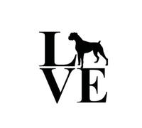 GAETOYEN Pegatinas Coche Graciosas Exterior 21Cm(8.6 Inches) Car Styling Love Boxer Dog Vinyl Creative Fashion Car Stickers Negro Plata(def1m1411)