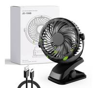 Gaeymy USB Ventilador Silencioso, Mini Ventilador Portatil, Pequeño de Mesa Bateria Recargable, Ventiladores Sobremesa Pinza Potente para Dormir Coche Carrito Bebe Camping Autocaravana