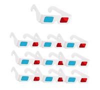 Gafas 3D, 10 Pares de Gafas estéreo de Papel Rojo y Azul para decoración de películas