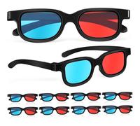 Gafas 3D para cine en casa, TV para niños y niñas, lentes rojas, paquete de 10 unidades, ligeras y cómodas.