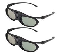 Gafas 3D para Proyectores DLP 3D, Paquete de 2 Gafas con Obturador Activo 3D de 144 Hz, Batería Integrada de 80 MA, Soporte para Optoma, para BenQ, para Acer, para Vivitek, para DELL, para Viewsonic