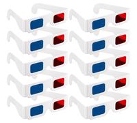 Gafas 3D rojas, azules y cian, plegables y ajustables, 10 pares para noches de cine y videojuegos, tecnología anaglifa para DVD, imágenes de
