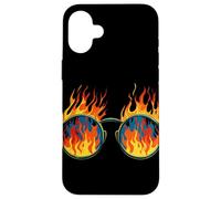 Gafas ardientes geniales con Disfraz de Fuego y Llamas Carcasa para iPhone 16 Plus