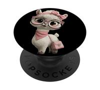 Gafas Baby Alpaca Kawaii Llama Character Pink Leopard PopSockets PopGrip Adhesivo