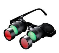 Gafas binoculares, Gafas de ópera de Enfoque Ajustable de 10x HD con Clip de polarización roja, binoculares de Teatro portátiles con Manos Libres para Pescar, Ver, observación de Aves, conciertos