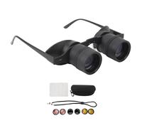 Gafas binoculares, Zoom 10X Gafas de ópera con Lentes polarizadas Manos Libres Ajustable HD óptico Binoculares de Pesca al Aire Libre Telescopio para Pesca Observación de Aves