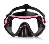 Gafas Buceo Niño, Gafas Piscina Niños 6-16 Años para Niños Niñas, Mascara Buceo Niño con Cubre Nariz, HD Antivaho Antifugas Gafas de Bucear para Buceo, Snorkel y Natación (Rosa)