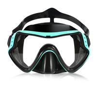 Gafas Buceo Niño, Gafas Piscina Niños 6-16 Años para Niños Niñas, Mascara Buceo Niño con Cubre Nariz, HD Antivaho Antifugas Gafas de Bucear para Buceo, Snorkel y Natación (Azul Lago+Negro)