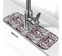 Gafas Búho Grifo Esterilla para Fregadero de Cocina, Alfombrilla de Escurrir para Fregadero de Cocina, Antisalpicaduras, Absorbente, Secado rápido, Fregadero de Cocina, Alfombrilla de Grifo