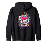 Gafas clásicas con Texto en inglés I Love The 80s Cassette Funky Throwback Sudadera con Capucha