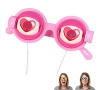 Gafas Crazy Eyes, gafas locas parpadeantes con cordón para niños, gafas divertidas con forma de globo ocular, para adultos, divertidos regalos de mordaza PINK