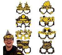 Gafas De Año Nuevo,8 Uds Festivo Fotobooth Accesorios - Accesorios Para Gafas - Para Niños Adolescentes Visitantes Anfitriones Invitados Oficina Cena Reunión Familiar Temática