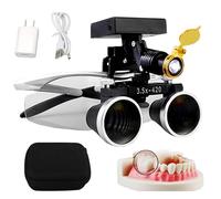 Gafas De Aumento Dentales De 2.5x/3.5x, Lupas Binoculares Dentales Con Luz Led De 5w, Distancia Interpupilar Ajustable De 53-65mm, 4 Niveles De Brillo Ajustable, Odontología Y Laboratorio E-3.5X