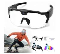 Gafas de béisbol 4K HD POV con cámara, gafas de grabación de video inteligente 2026 para deportes de acción con 32 memorias, gafas de sol inteligentes para hombres y mujeres (transparente -A)