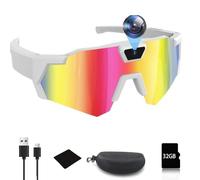 Gafas de béisbol con cámara, Gafas Inteligentes 4K HD POV, Gafas de Sol mejoradas 2026 con Memoria de 32 GB, para Deportes Ciclismo Senderismo C