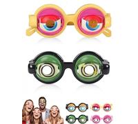 Gafas de broma cinéticas con ojos locos, lentes de broma cinéticos parpadeantes, divertidos lentes de sol para adultos con ojos en ellos, novedosos y divertidos globos oculares grandes para niños y