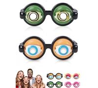 Gafas de broma cinéticas con ojos locos, lentes de broma cinéticos parpadeantes, divertidos lentes de sol para adultos con ojos en ellos, novedosos y divertidos globos oculares grandes para niños y