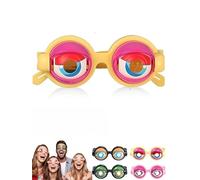 Gafas de broma cinéticas con ojos locos, lentes de broma cinéticos parpadeantes, divertidos lentes de sol para adultos con ojos en ellos, novedosos y divertidos globos oculares grandes para niños