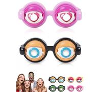 Gafas de broma cinéticas con ojos locos, lentes de broma cinéticos parpadeantes, divertidos lentes de sol para adultos con ojos en ellos, novedosos y divertidos globos oculares grandes para niños y