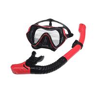 Gafas de buceo Snorkeling Traje de tubo de respiración para hombre y mujer Gafas de buceo de gel de silicona con marco grande (F, A)