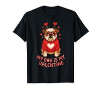 Gafas de Bulldog inglés con Forma de corazón de My Dog Is My Valentine Camiseta