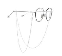 Gafas de Cadena para Las SeñOras, SeñOras Elegante Cadena de Gafas, Collar Ajustable de Plata para Gafas de Sol, Lectura y Mascarilla, Correa Ligera y Elegante para Gafas con Hebilla Segura (plata)