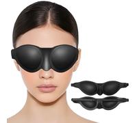 Gafas de cámara de humedad para ojos secos, antifaz para dormir contorneado 3D, gafas de alivio para ojos secos de silicona, antifaz para dormir reutilizable, cómodo y ligero (negro)