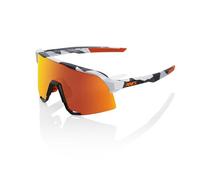 Gafas de Ciclismo 100% S3 Soft Tact Grey Camo, Blanco/Negro/Naranja, Lente Naranja/Rojo