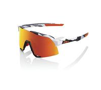 Gafas de Ciclismo 100% S3 Soft Tact Grey Camo, Blanco/Negro/Naranja, Lente Naranja/Rojo