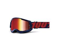 Gafas de ciclismo 100% STRATA 2, Negro/Rojo, Lente espejo Rojo