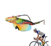 Gafas de ciclismo con visera ancha para el sol, lentes protectoras de espejo, gafas deportivas de moda para ciclismo, mochileros, camping, pesca, conducción, senderismo, festivales, golf, escalada