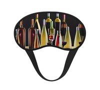 Gafas de cóctel y botellas de vino, solución para dormir, máscara opaca para dormir con orejeras, viajes, yoga, meditación