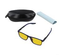 Gafas de conducción con lente amarilla para una mejor discriminación de brillo y transición más suave entre luz y sombra mientras conduces por la noche (azul)