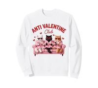 Gafas de corazón Anti Valentine Club con diseño de Gatos Sudadera