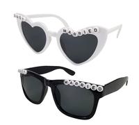 Gafas de corazón, gafas de sol elegantes para novias y novios Gafas de sol del corazón de las mujeres, perfecto para bodas al aire libre, recién casado