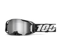 Gafas de motocross 100% ARmatic negras con plexi espejado plateado