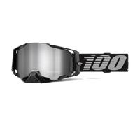 100% Armega Essential Chrome Gafas de motocross, Negro/Blanco