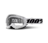 100% Strata 2 Goggle White / Clear Lens