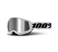 §Gafas de Cross 100% Strata 2 Blanco-Plateado§