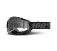 §Gafas de Cross Niño 100% Strata 2 Negro-Transparente§