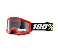§Gafas de Cross Niño 100% Strata Mini Rojo-Lente Transparente§